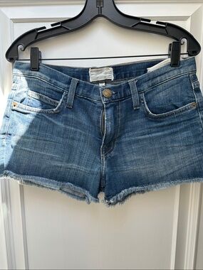 Current/Elliott Women's Blue Denim Cutoff Shorts - Casual Raw Hem